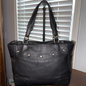 MCM Black Leather Shoulder Bag